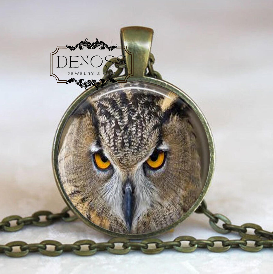Horned Owl Pendant Necklace,Bird Lover Necklace