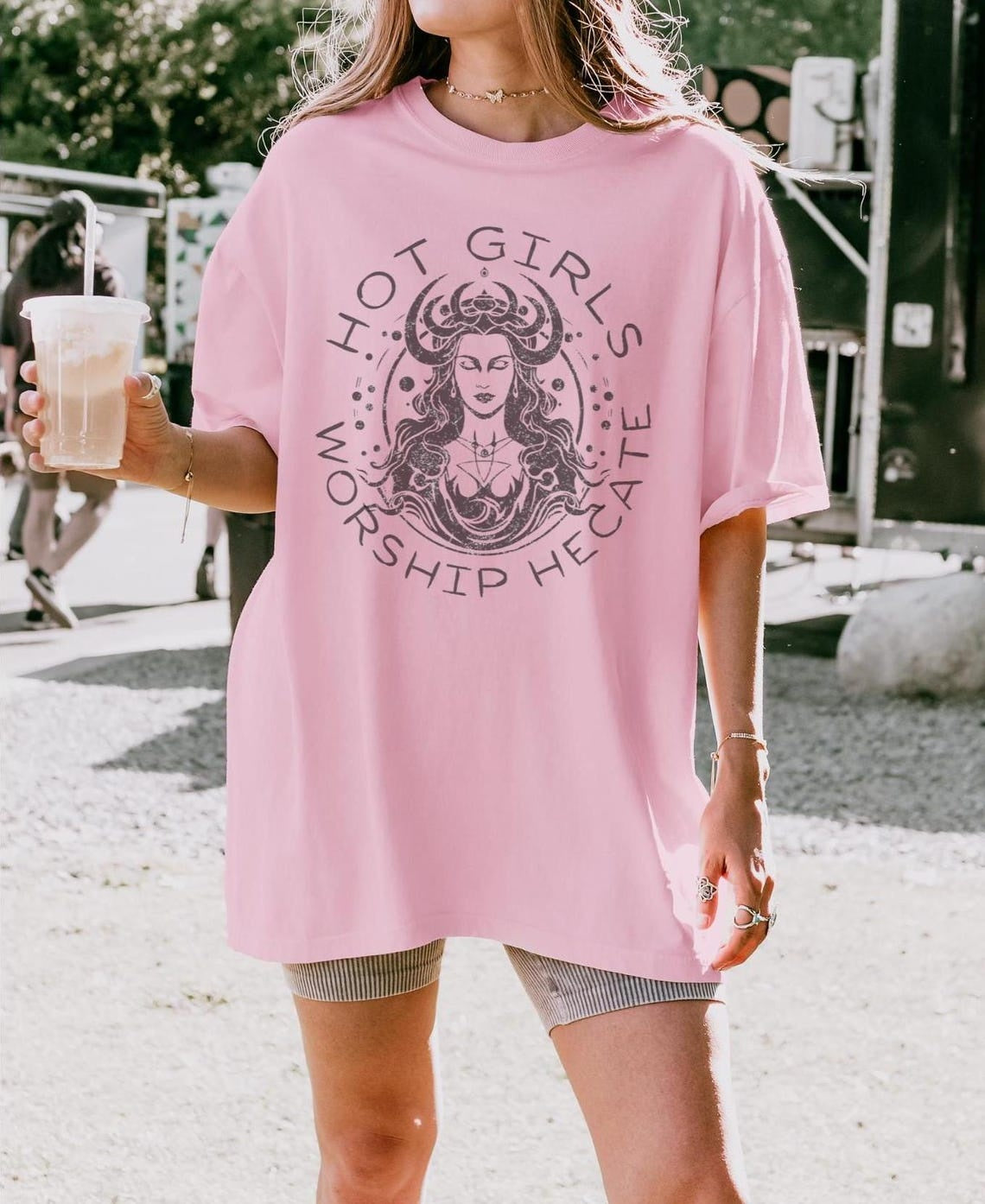 Hot Girl Hecate Shirt ,y2k Gothic Shirt Crone Shirt ,Hecate Greek Goddess Tee Pagan Shirt ,Mythology Shirt ,Divine Feminine Triple Moon Goddess