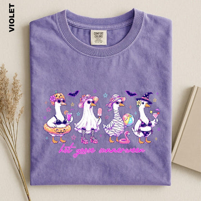Hot Goose Summerween Shirt, Funny Goose Halloween Tee, Spooky Summer T-shirt, Cute Ghost Goose tshirt, Creepy Summer Vacation Apparel