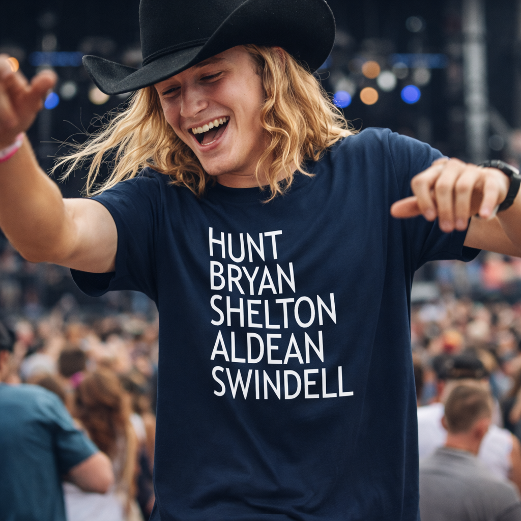 Hunt,Bryan,Shelton,Aldean,Swindell Country Music tshirt