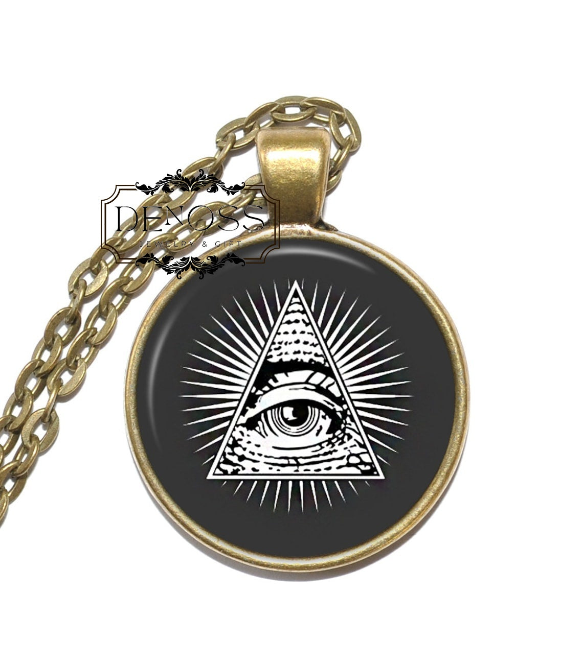 ILLUMINATI Necklace,Enlighted ones,Symbol,Secret society,Art Pendant Necklace,Glass Pendant