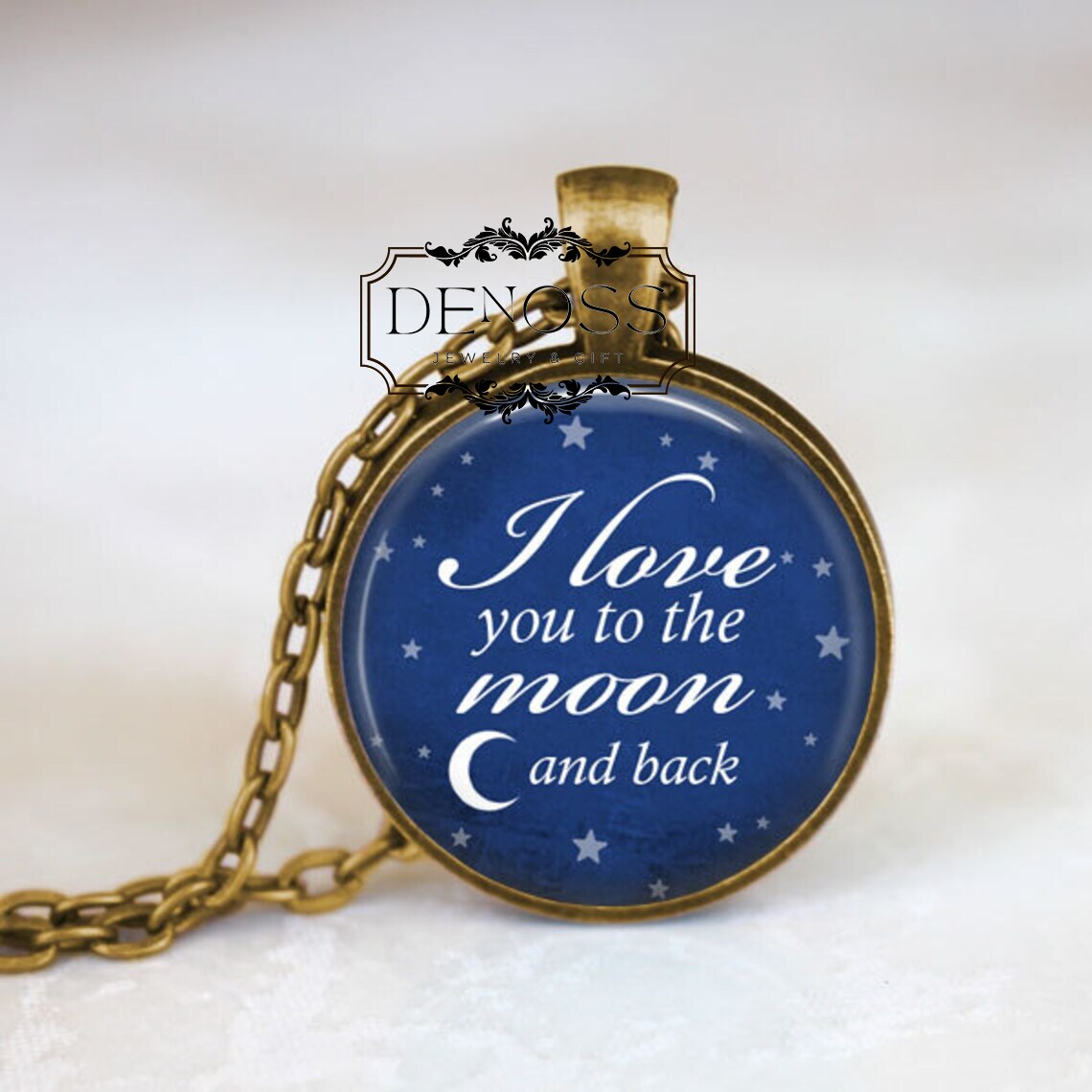 I Love You To The Moon And Back Necklace,Crescent Moon And Star Necklace,Romantic Gifts For Her