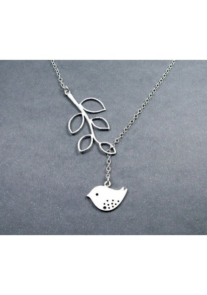 Bird On The Branch Silver Necklace