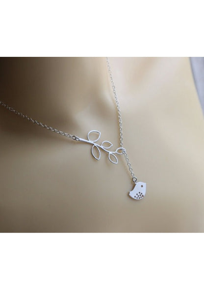 Bird On The Branch Silver Necklace