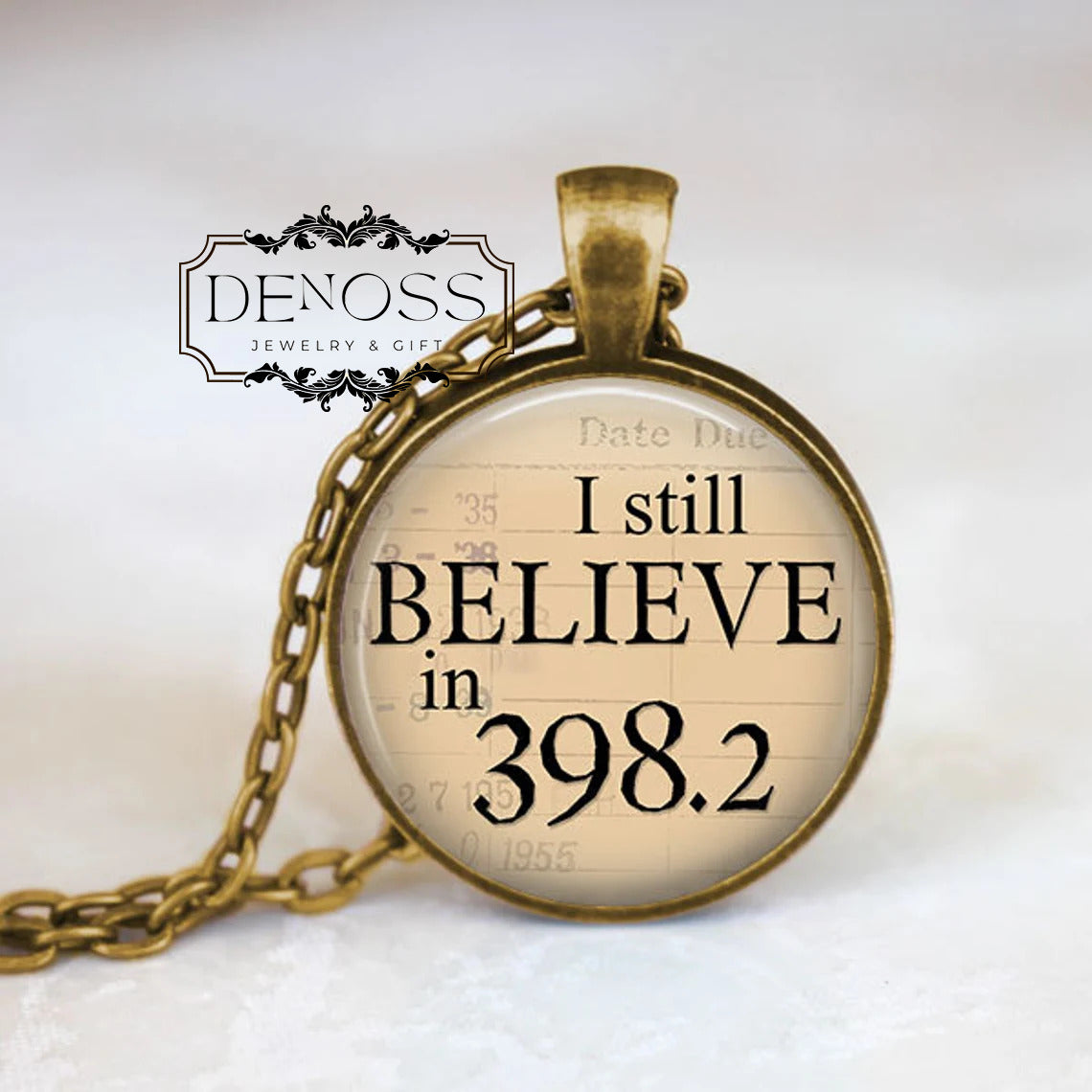 I Still Believe in 398.2,Fairytale Necklace,Fairytale Jewelry,Book Jewelry,Fairy Tale Necklace,Fairy Tale Jewelry,Librarian Gift