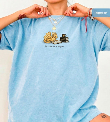 I'd Rather Be in Basgiath Shirt, Dragon Rider Fantasy Tee, Fourth Wing Inspired Shirt