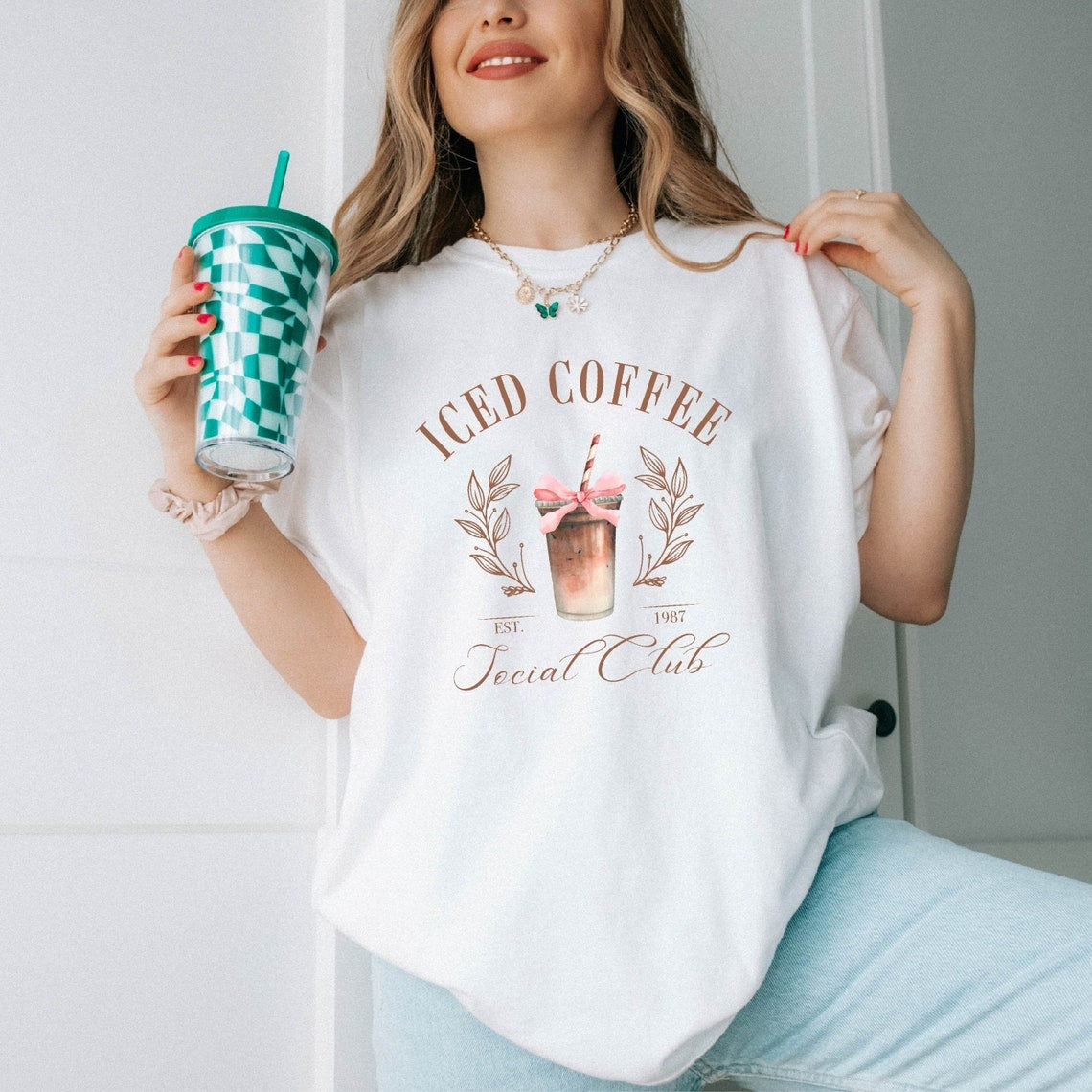 Iced Coffee Social Club Graphic Tee, Comfort Colors Unisex T-Shirt