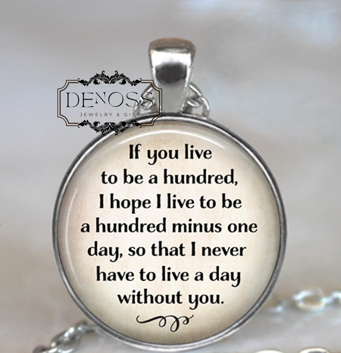 If you live to be a hundred ... Winnie the Pooh necklace,quote jewelry,gift for wife or friend