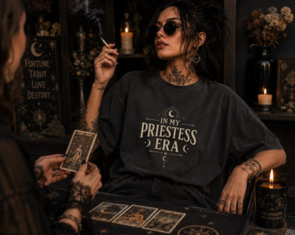 In My Priestess Era Shirt ,Spiritual Gift For Women Divine Feminine Occult Aesthetic Shirt ,Witchy Stuff Tarot Inspired Shirt ,Spiritual Girl