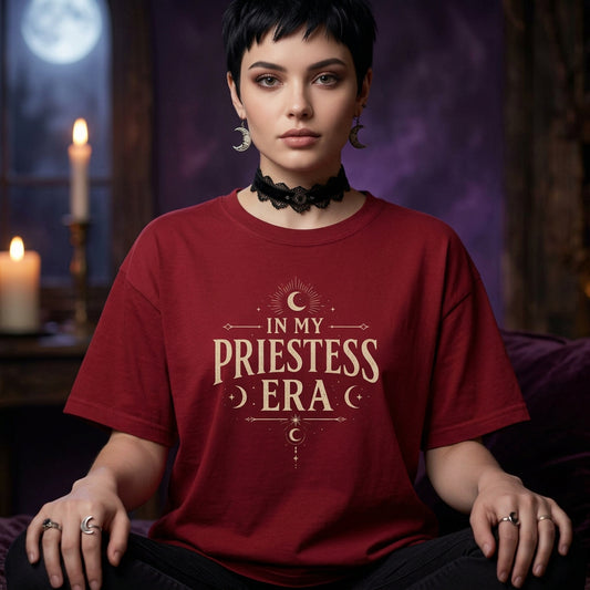 In My Priestess Era Shirt ,Spiritual Gift For Women Divine Feminine Occult Aesthetic Shirt ,Witchy Stuff Tarot Inspired Shirt ,Spiritual Girl