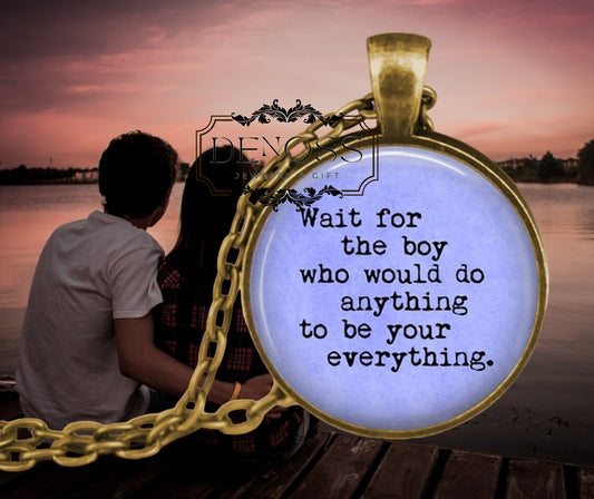 Inspirational Quote Pendant Necklace,Teen Girl Gift