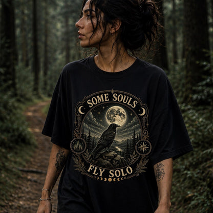 Introvert Moon Raven Shirt ,Whimsigoth Clothing ,Crow Shirt ,Emo Shirt ,Whimsigoth Witchy Stuff Dark Academia Shirt ,Alt Clothing Bird Shirt