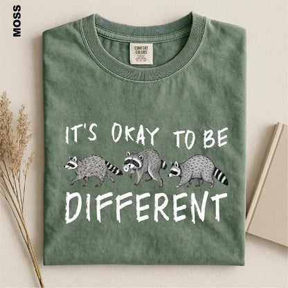 It's Okay To Be Different Shirt, Raccoon Trio Graphic Tee, Autism Awareness Animal T-shirt, Jimothy Neurodiversity Sweater, Inclusion Gift