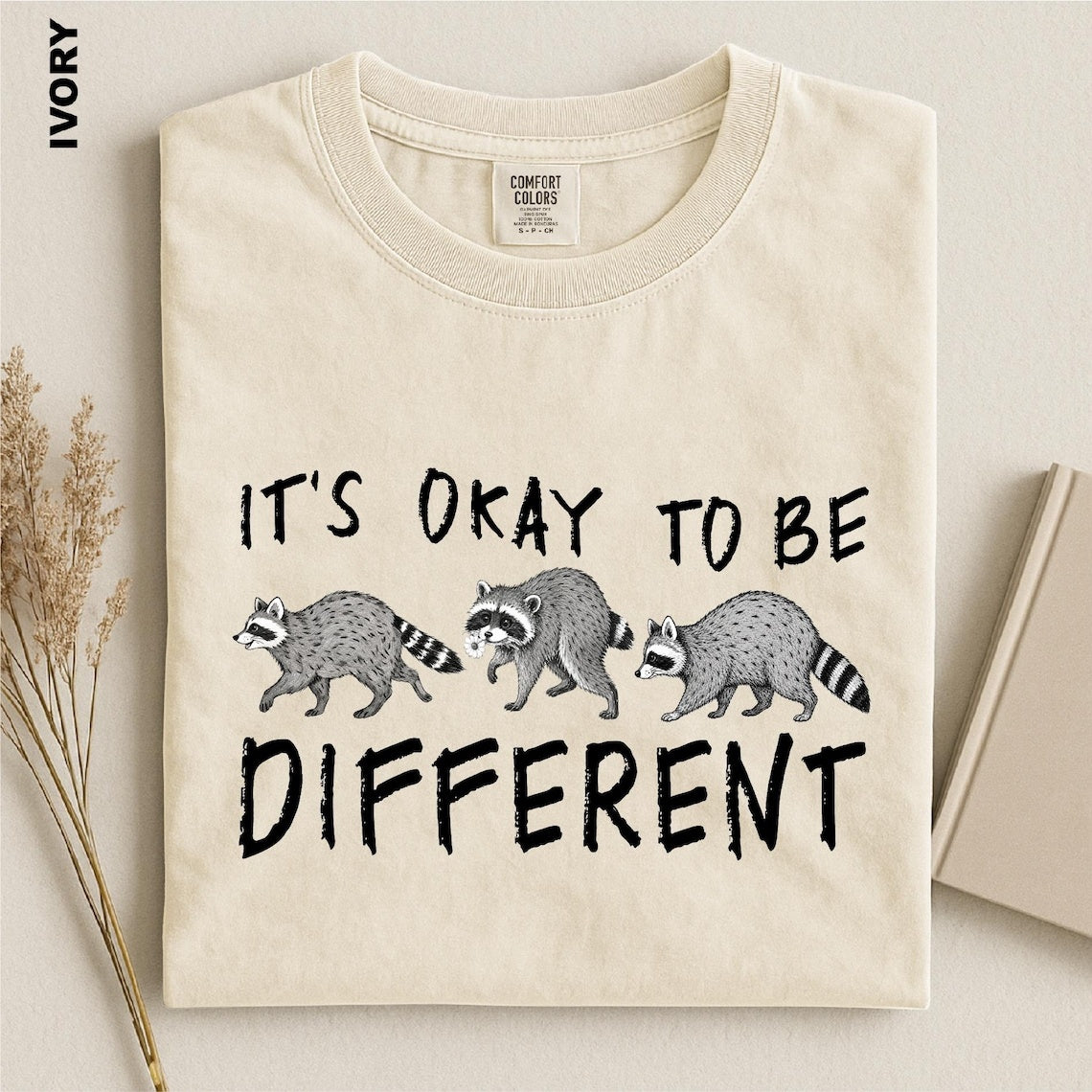 It's Okay To Be Different Shirt, Raccoon Trio Graphic Tee, Autism Awareness Animal T-shirt, Jimothy Neurodiversity Sweater, Inclusion Gift