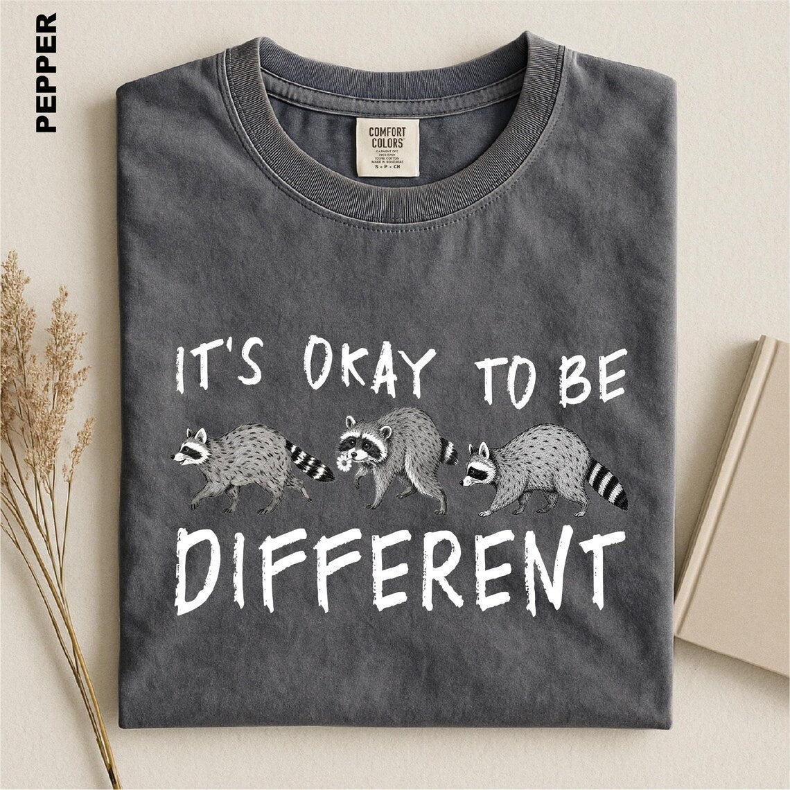 It's Okay To Be Different Shirt, Raccoon Trio Graphic Tee, Autism Awareness Animal T-shirt, Jimothy Neurodiversity Sweater, Inclusion Gift