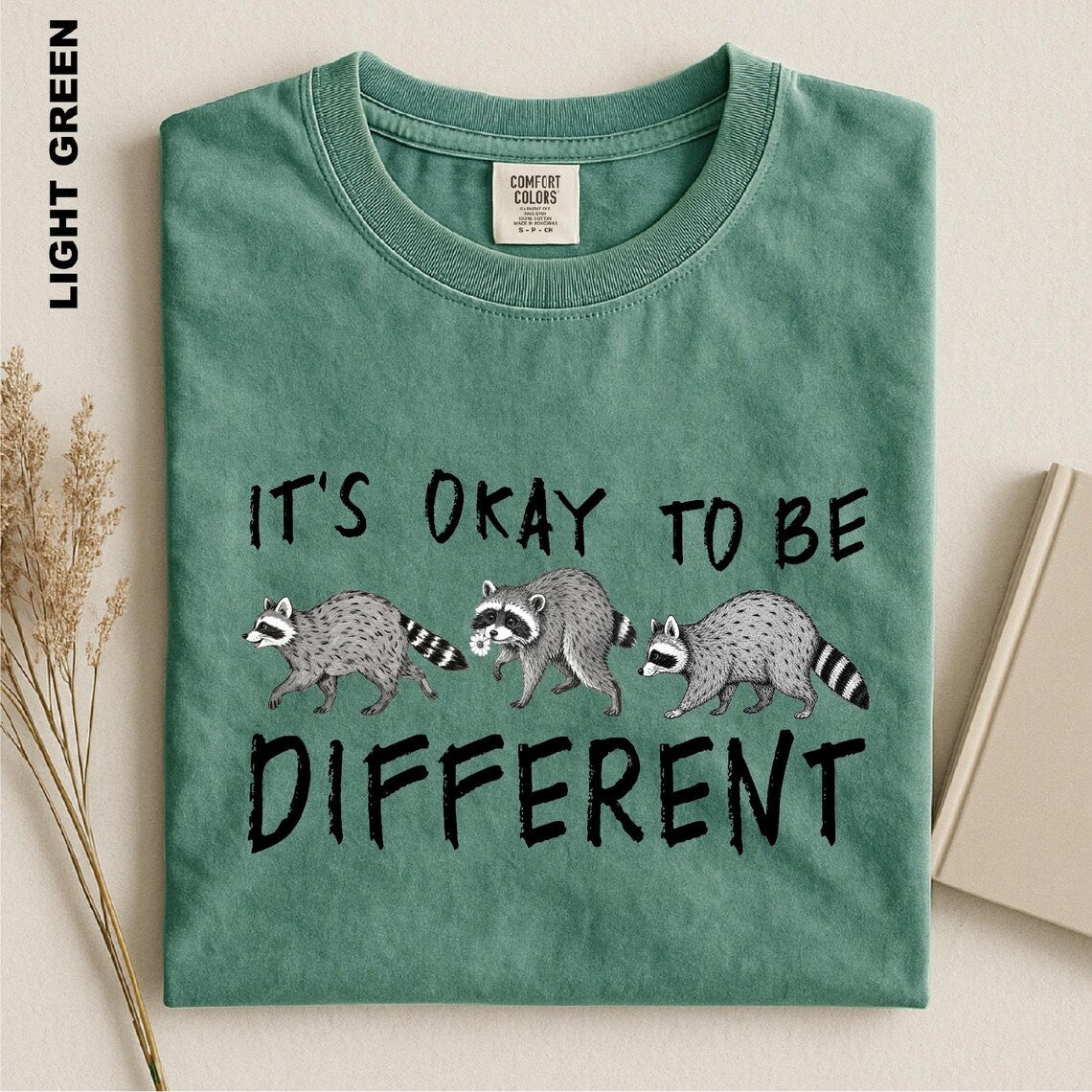 It's Okay To Be Different Shirt, Raccoon Trio Graphic Tee, Autism Awareness Animal T-shirt, Jimothy Neurodiversity Sweater, Inclusion Gift