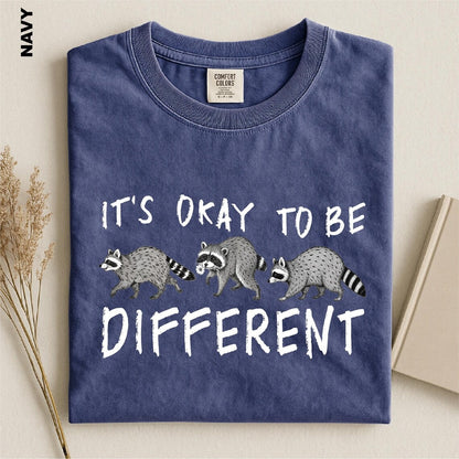 It's Okay To Be Different Shirt, Raccoon Trio Graphic Tee, Autism Awareness Animal T-shirt, Jimothy Neurodiversity Sweater, Inclusion Gift