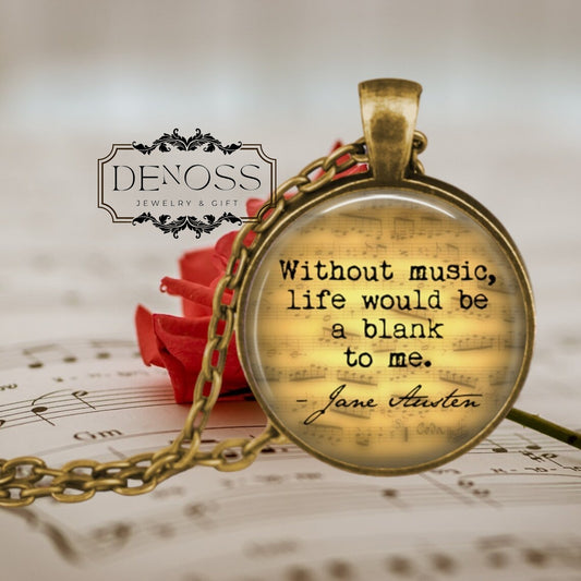 Jane Austen EMMA Quote Necklace,Music Lover Gift