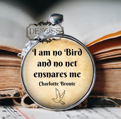 Jane Eyre Quote Pendant Necklace,Charlotte Bronte Jewelry