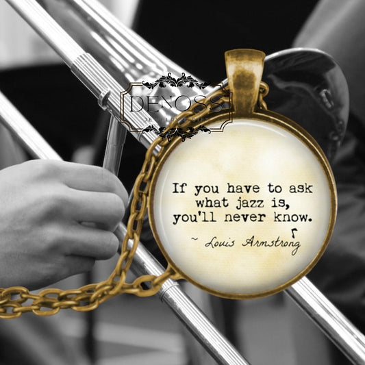 Jazz Quote Pendant Necklace,Gift for Musician