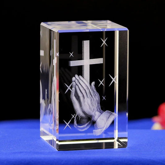 Jesus Hand Cross Crystal Laser Engrave Religious gift,Home Decor