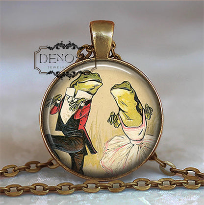 Jitterbug Frogs necklace,dancing frogs,ballroom dancing gift,frog lover necklace