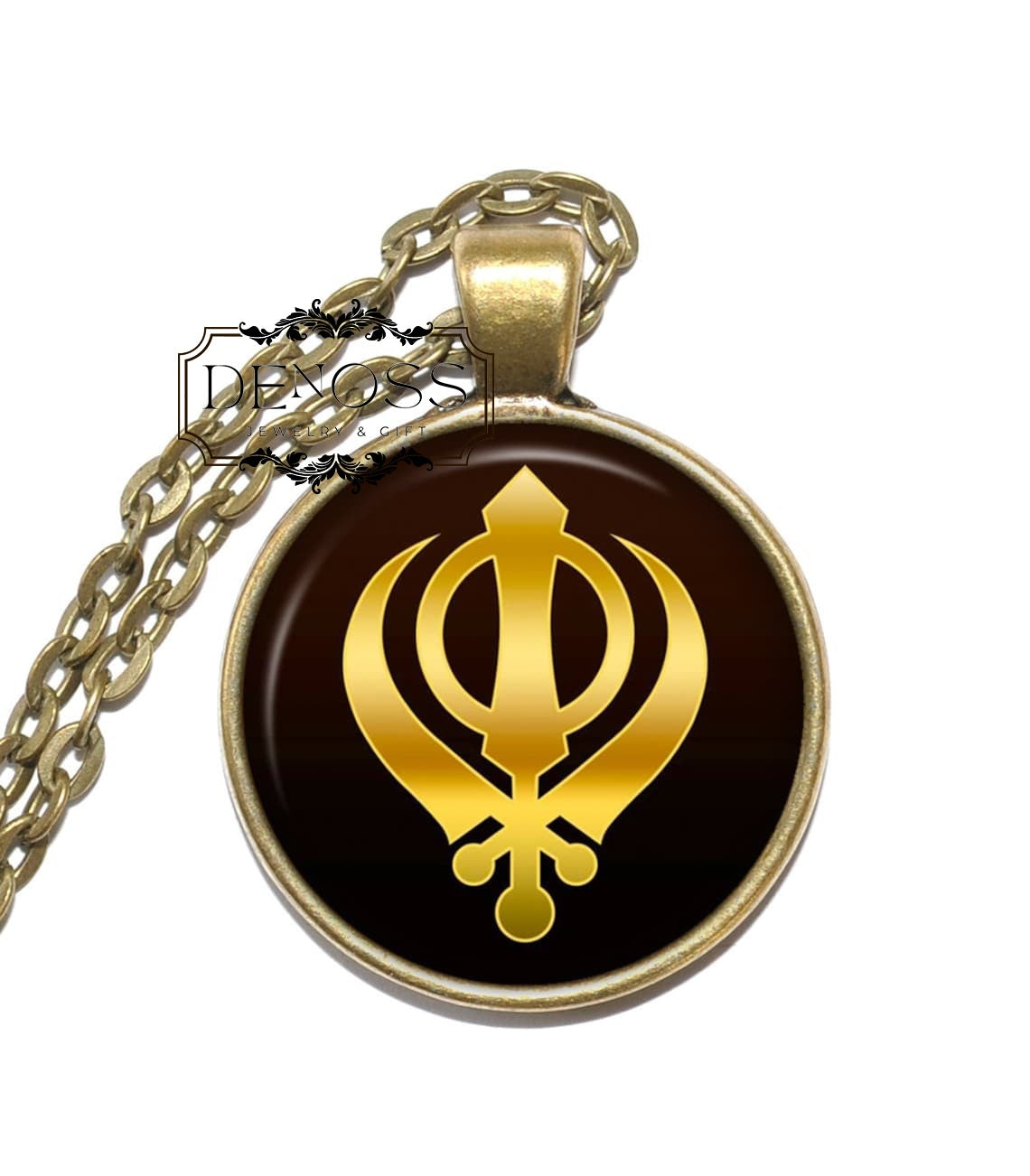 KHANDA Necklace,Symbol,Sikh Faith,Art Pendant Necklace,Handmade Jewelry