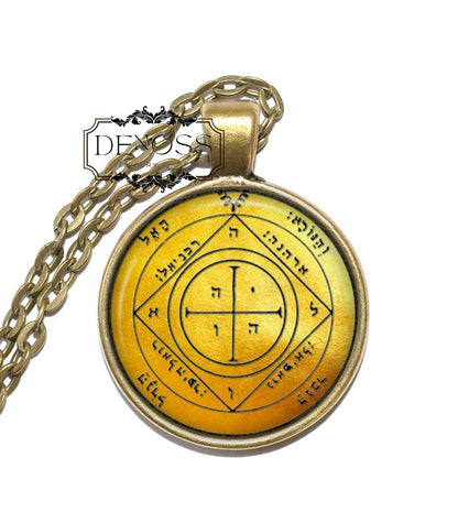 KING SOLOMON SEAL 30 Necklace,Fifth Pentacle of Saturn,Symbol,For Protection of Home,Treasures and Possessions,Art Pendant