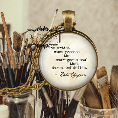 Kate Chopin Quote Pendant Necklace,Artist Gift,Literary Jewelry