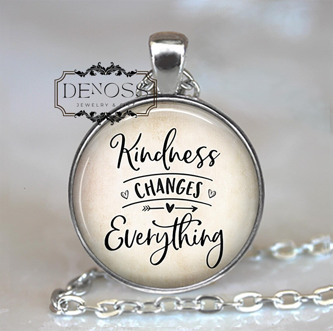 Kindness changes Everything quote necklace,quote jewelry,inspirational quote teacher gift,be kind