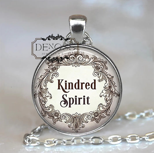 Kindred Spirit,Anne of Green Gables quote necklace,friendship,best friend gift,literary,quote - Denoss