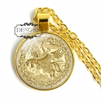 Knight Charm Necklace,Slavic Bogatyr Pendant