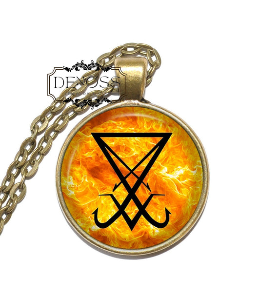 LUCIFER SIGIL Necklace,Fallen Angel,High Prince,Prince of the Forsaken,Forgotten and Forlorn,Goetic Demon,Art Pendant Necklace