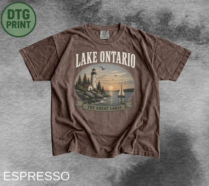 Lake Ontario Shirt, Vintage Great Lakes T-Shirt, Distressed Lighthouse Tee, Lake Life Shirt, Retro Ontario Nature Shirt, Nautical Gift