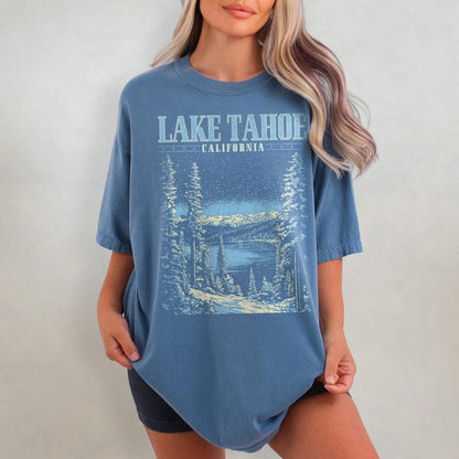 Lake Tahoe Shirt - Retro Comfort Colors T-Shirt, California Tshirt, Lake T Shirt, Y2K Nature Graphic Tee, 90s Granola Aesthetic