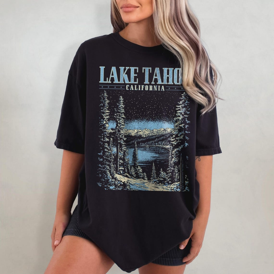 Lake Tahoe Shirt - Retro Comfort Colors T-Shirt, California Tshirt, Lake T Shirt, Y2K Nature Graphic Tee, 90s Granola Aesthetic