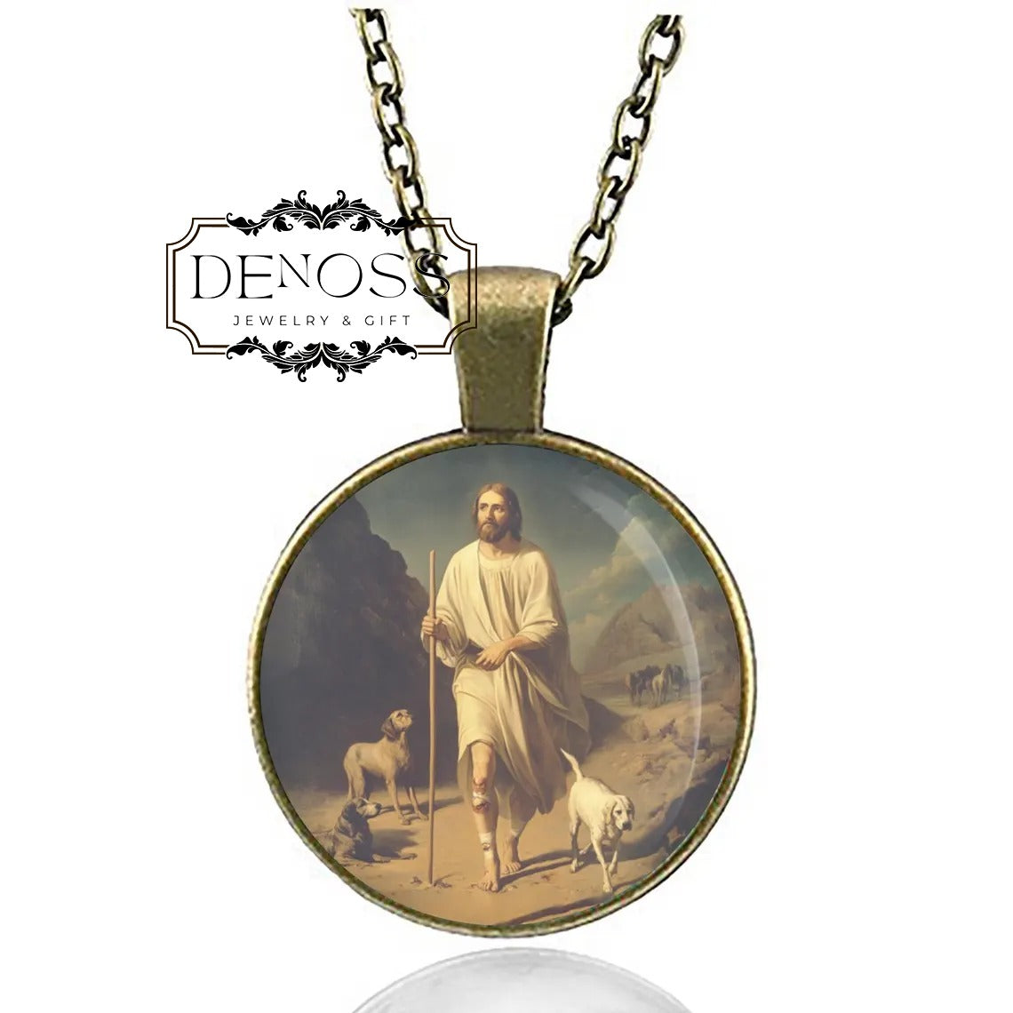 Lazarus Necklace,Medal Pendant Vintage Religious Jewelry,Blessed Protection & Faith Gift