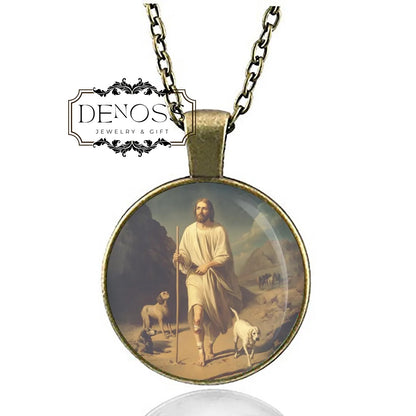 Lazarus Necklace,Medal Pendant Vintage Religious Jewelry,Blessed Protection & Faith Gift