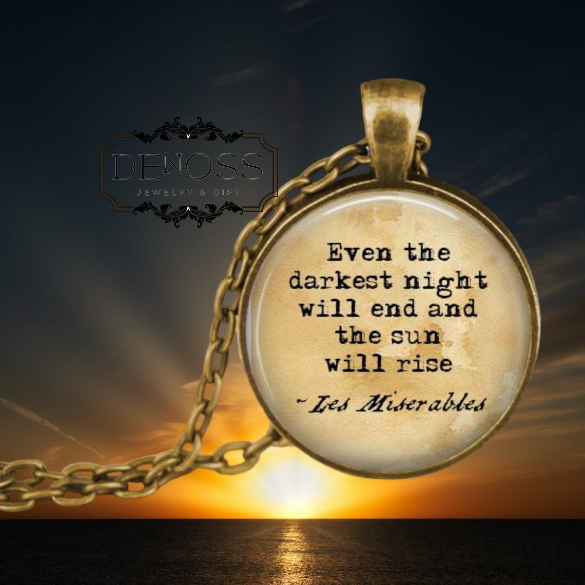 Les Miserables Quote Pendant,Victor Hugo Literary Jewelry