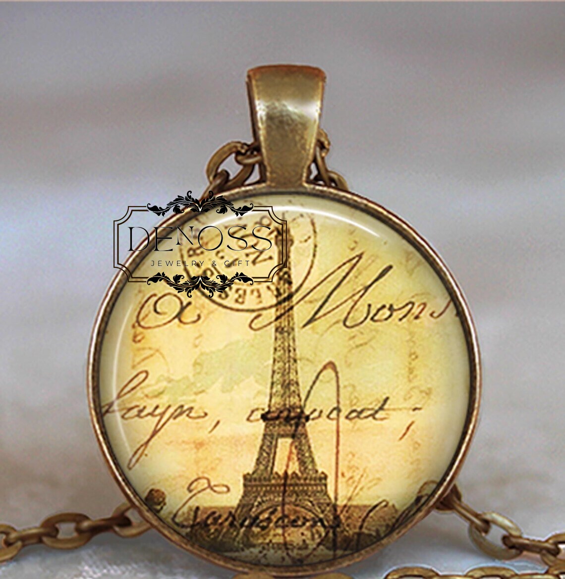 Letters from Paris necklace,romantic Paris gift,Eiffel Tower travel gift,globetrotter gift