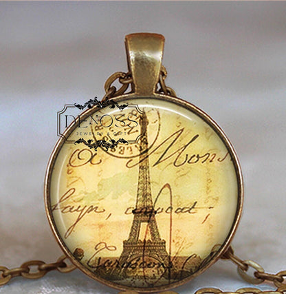 Letters from Paris necklace,romantic Paris gift,Eiffel Tower travel gift,globetrotter gift