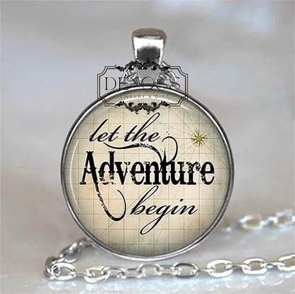 Let the Adventure Begin necklace,graduation gift for graduate,travel jewelry,inspiration jewelry,wedding gift