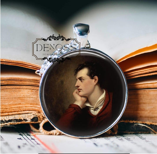 Lord Byron Pendant Necklace,Romantic Poet Pendant,Literary Jewellery - Denoss