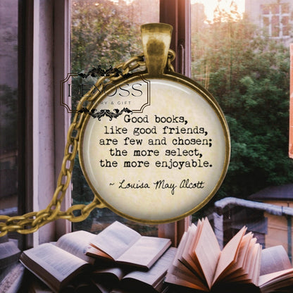 Louisa May Alcott Quote Necklace,Book Lover Gift