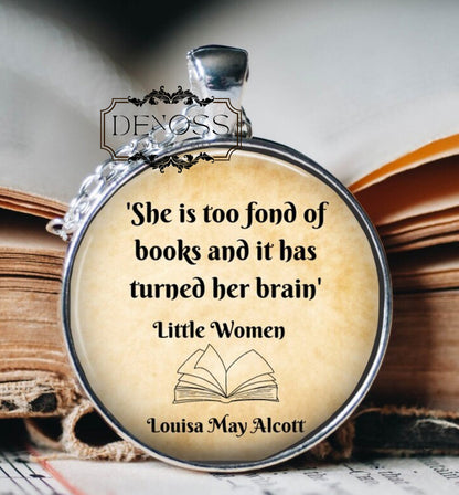 Louisa May Alcott Quote Pendant Necklace,Literary Gift