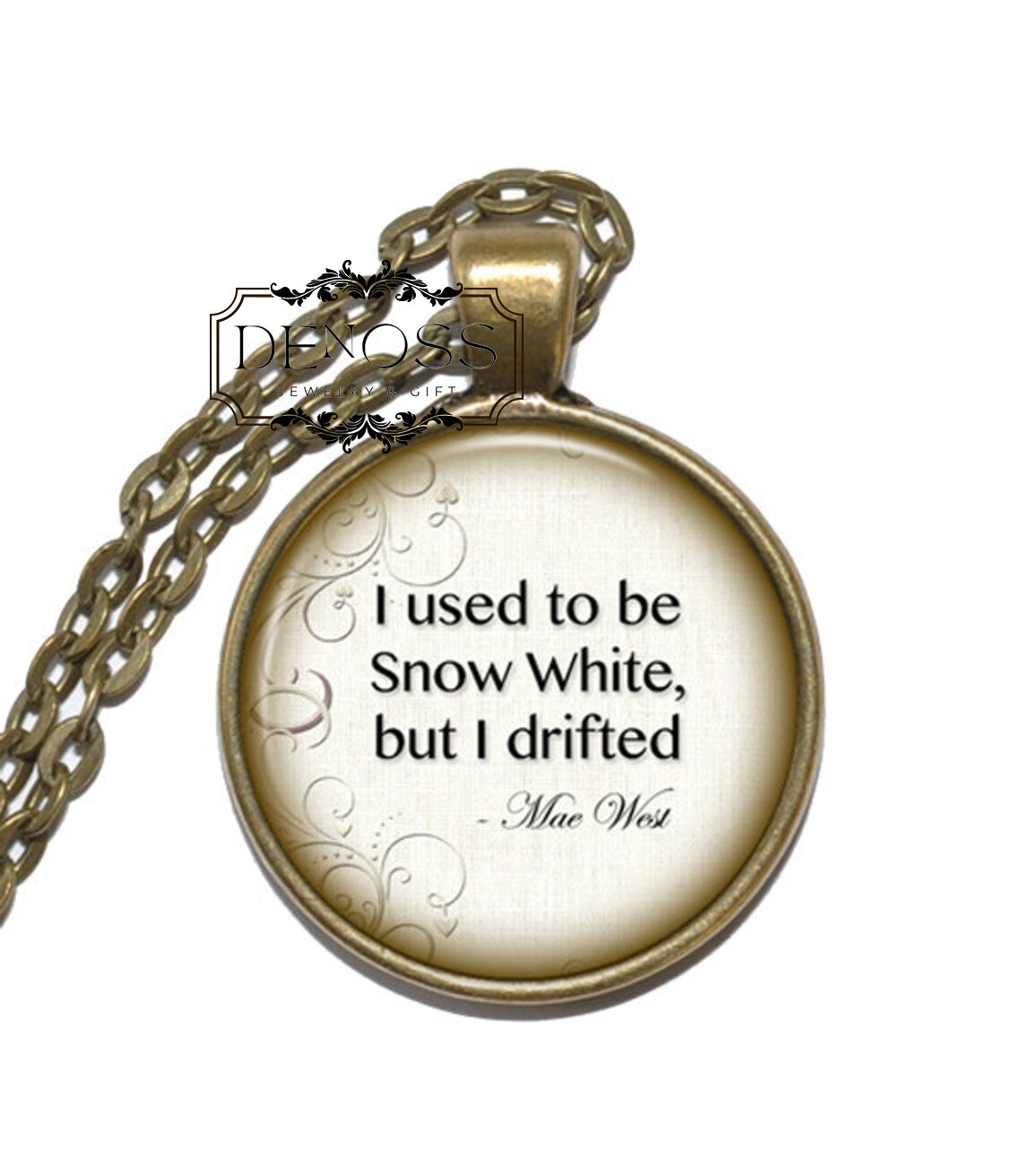 MAE WEST QUOTE Necklace,Actress,Singer,Playwright,Screenwriter,Sex symbol,Inspirational Necklace,Glass Pendant