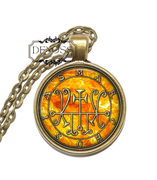 MARCHOSIAS Necklace,Sigil,Demon Marquess,Day Demoness,Hellborn,Goetia,Goetic Demon,Art Pendant Necklace,Glass Pendant