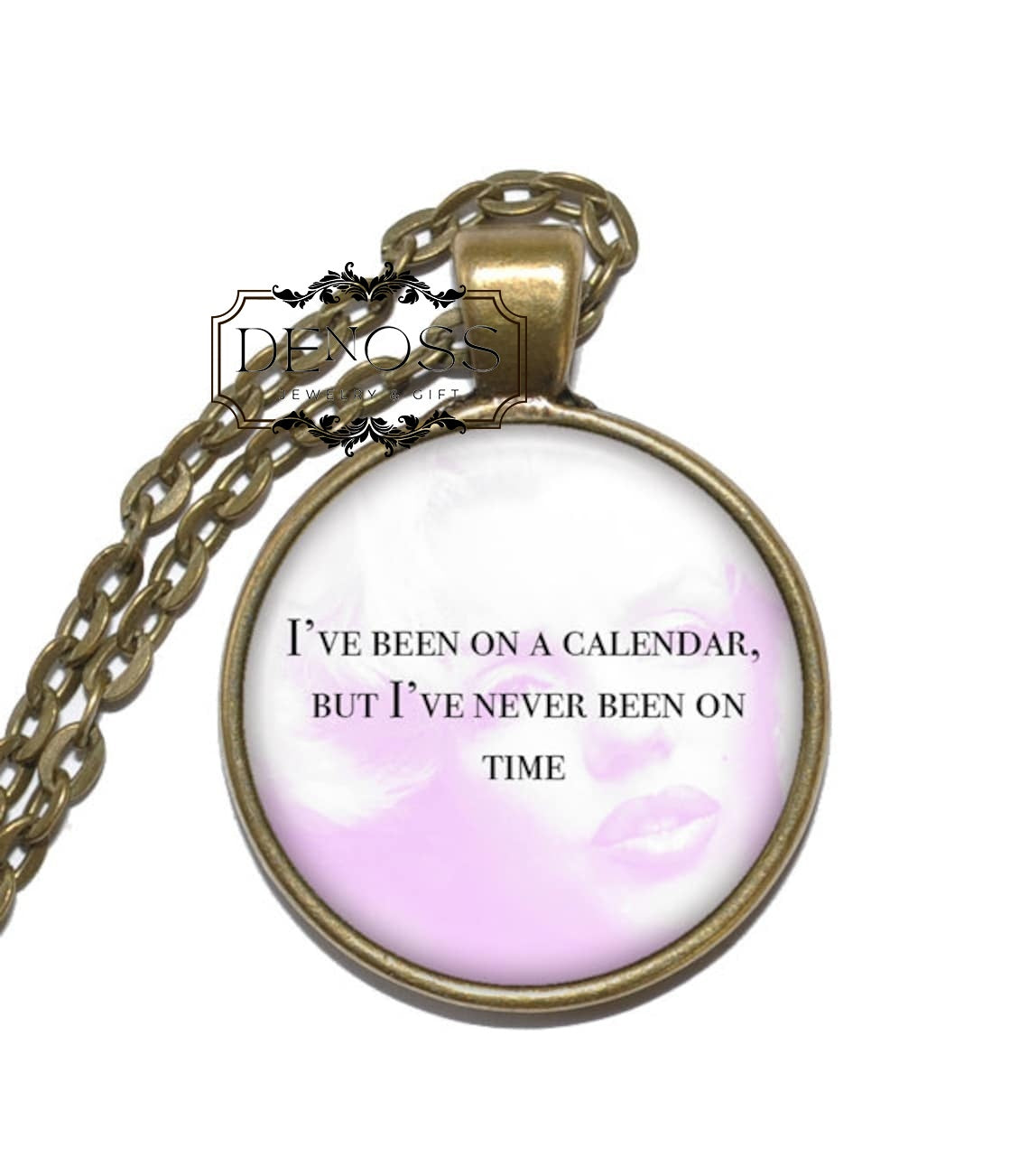 MARILYN MONROE QUOTE Necklace,Icon,Sex symbol,Actress,Model,Art Pendant Necklace,American, Glass Pendant, Handmade Jewelryal Necklace,Glass Pendant (Copy)