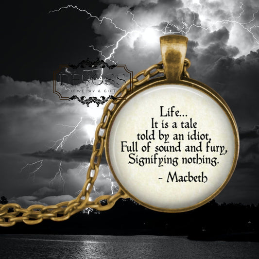Macbeth Quote Necklace,Shakespearean Literature Jewelry - Denoss