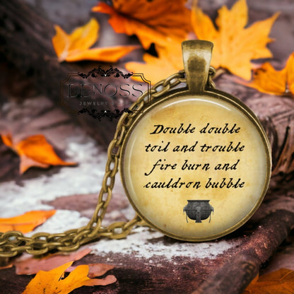 Macbeth Witches Quote Necklace,Shakespeare Jewelry,Witch Spell